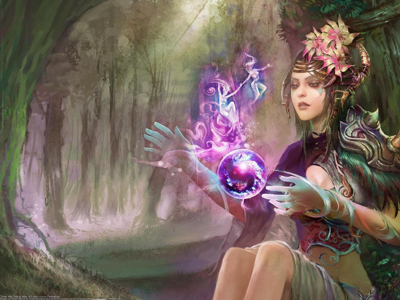 Колдунья с волшебным шаром