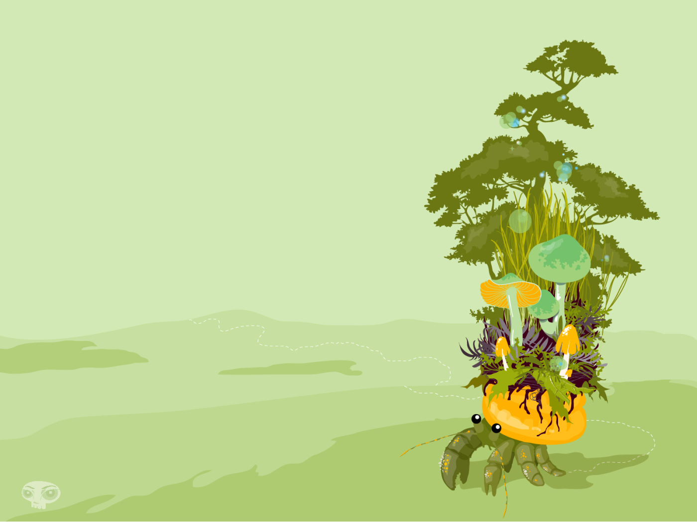 Растительность на крабе