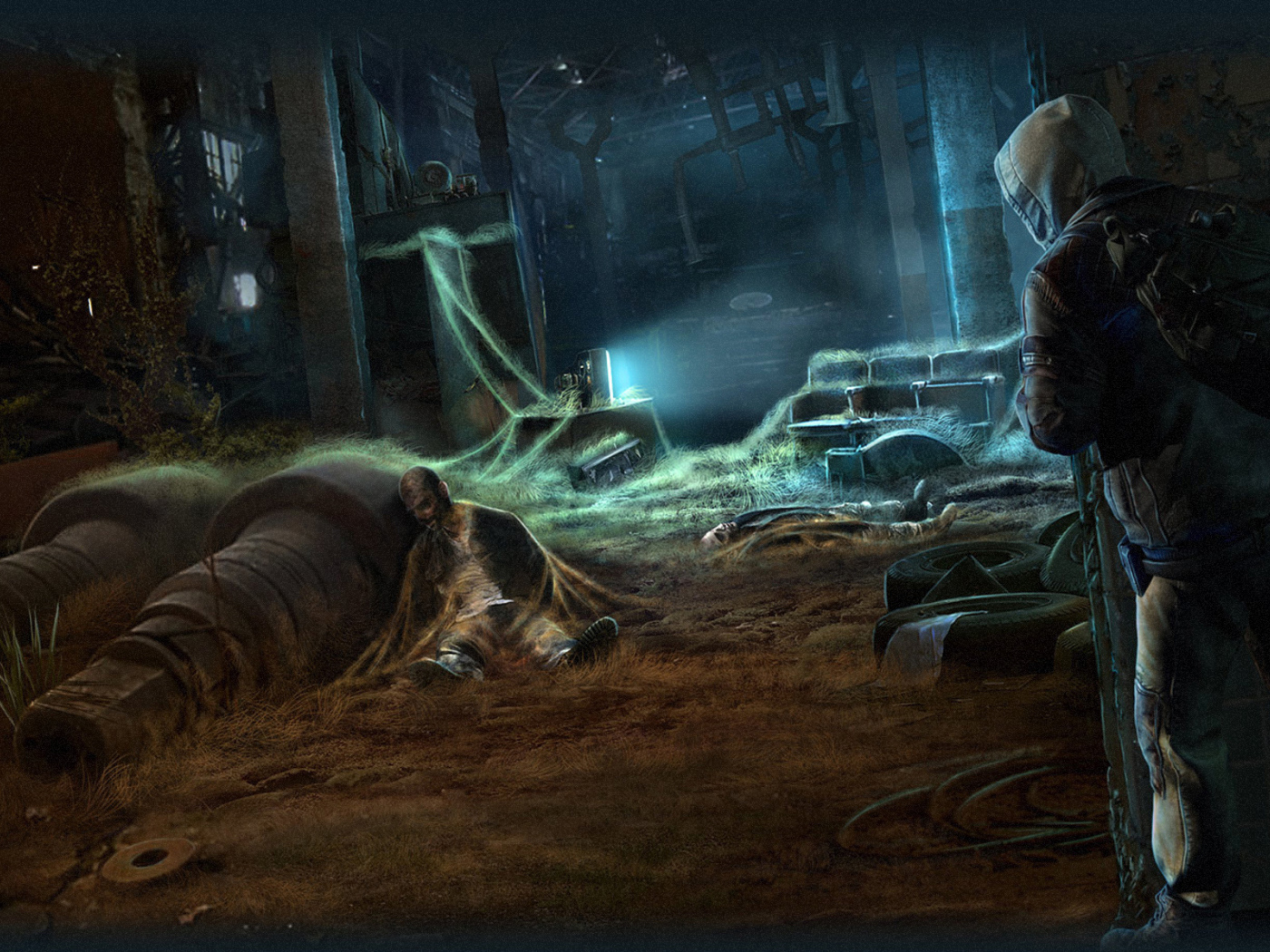 Человек в разрушенном здании