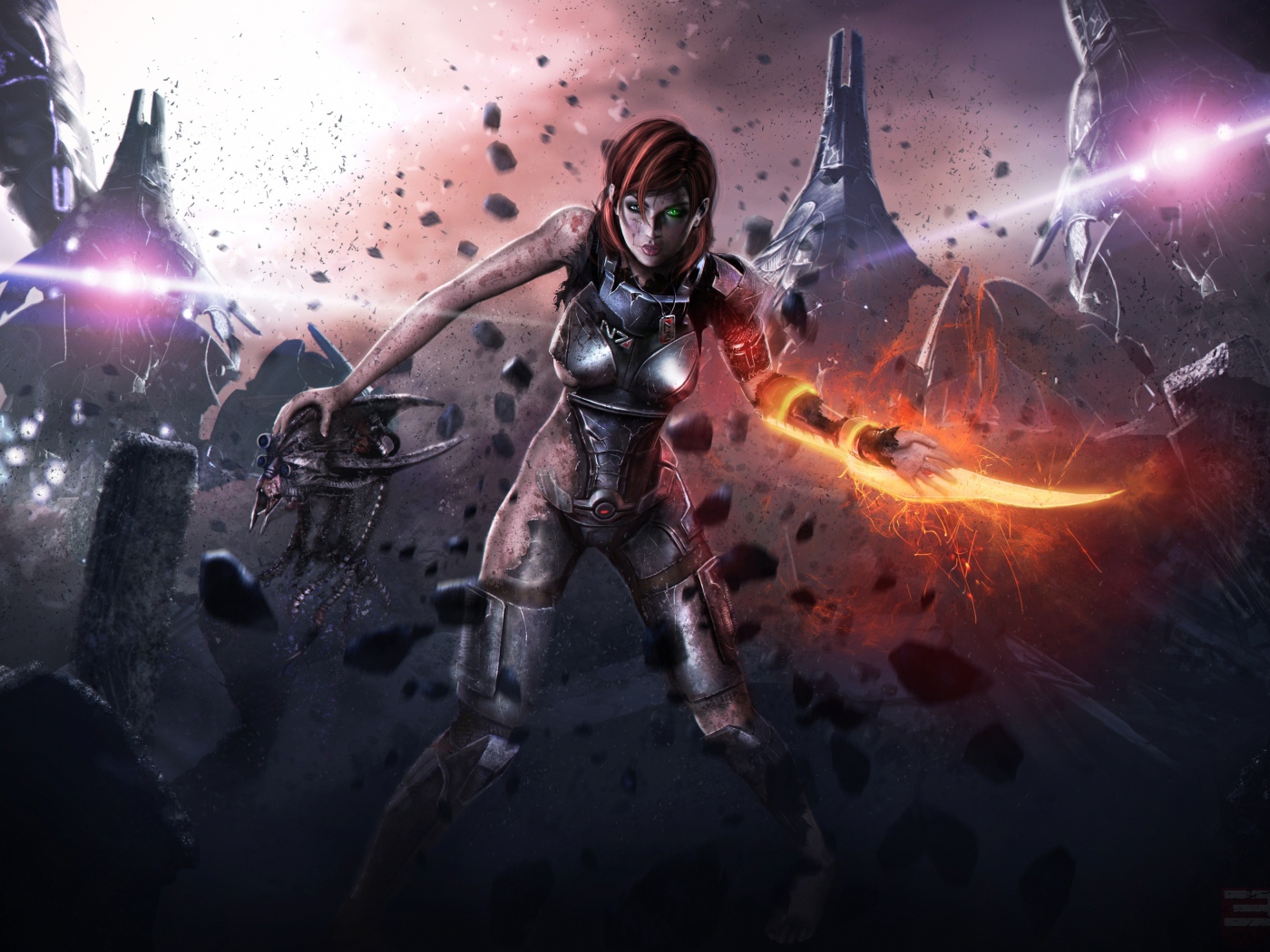 Девушка в доспехах из Масс эффект 3