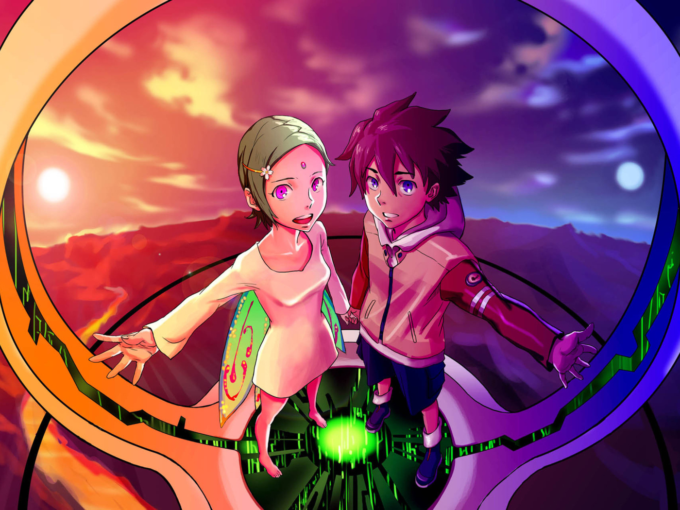 Девочка и мальчик в кольце