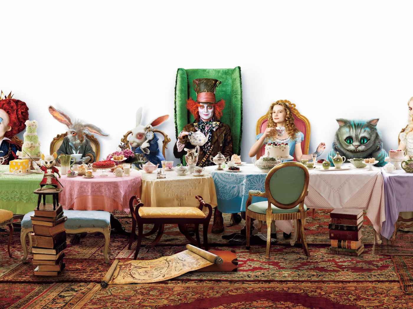 Алиса в стране чудес за столом