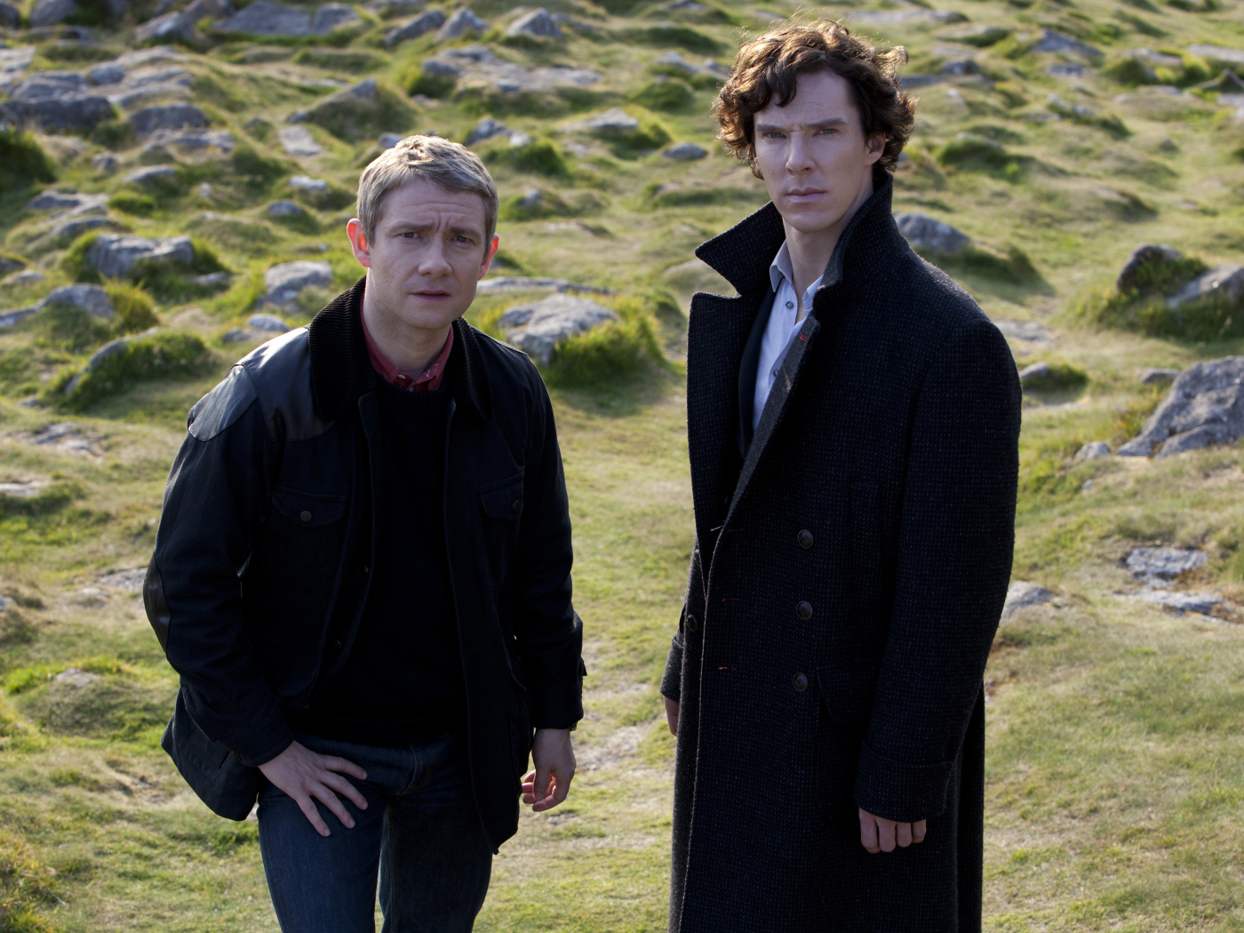 Шерлок с коллегой на природе