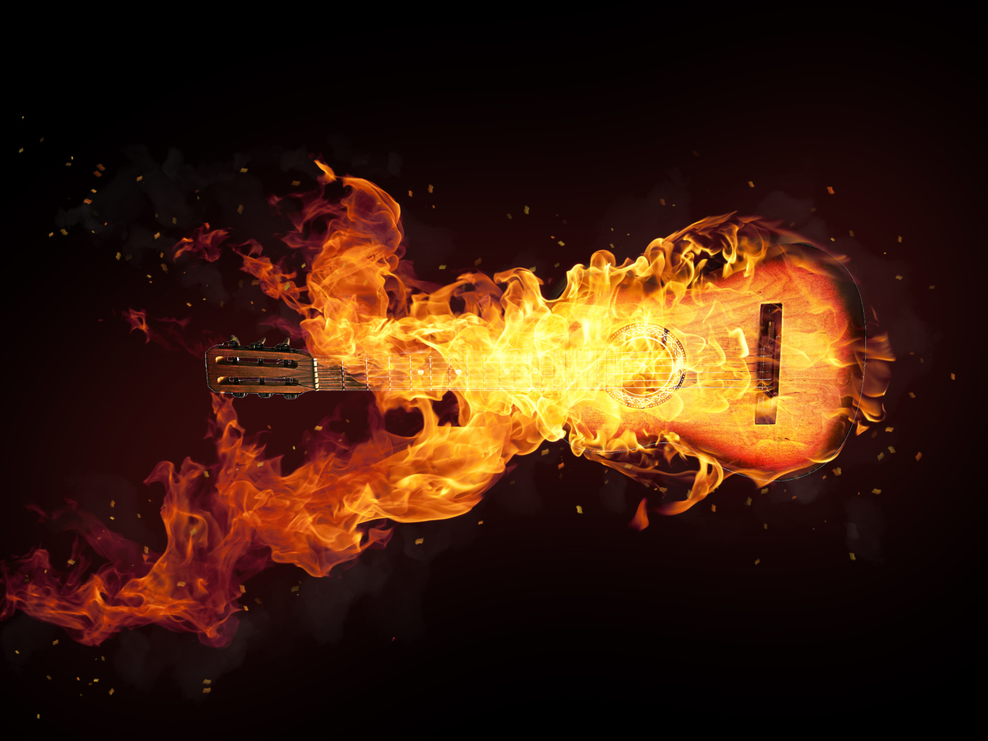 Гитара горит в огне