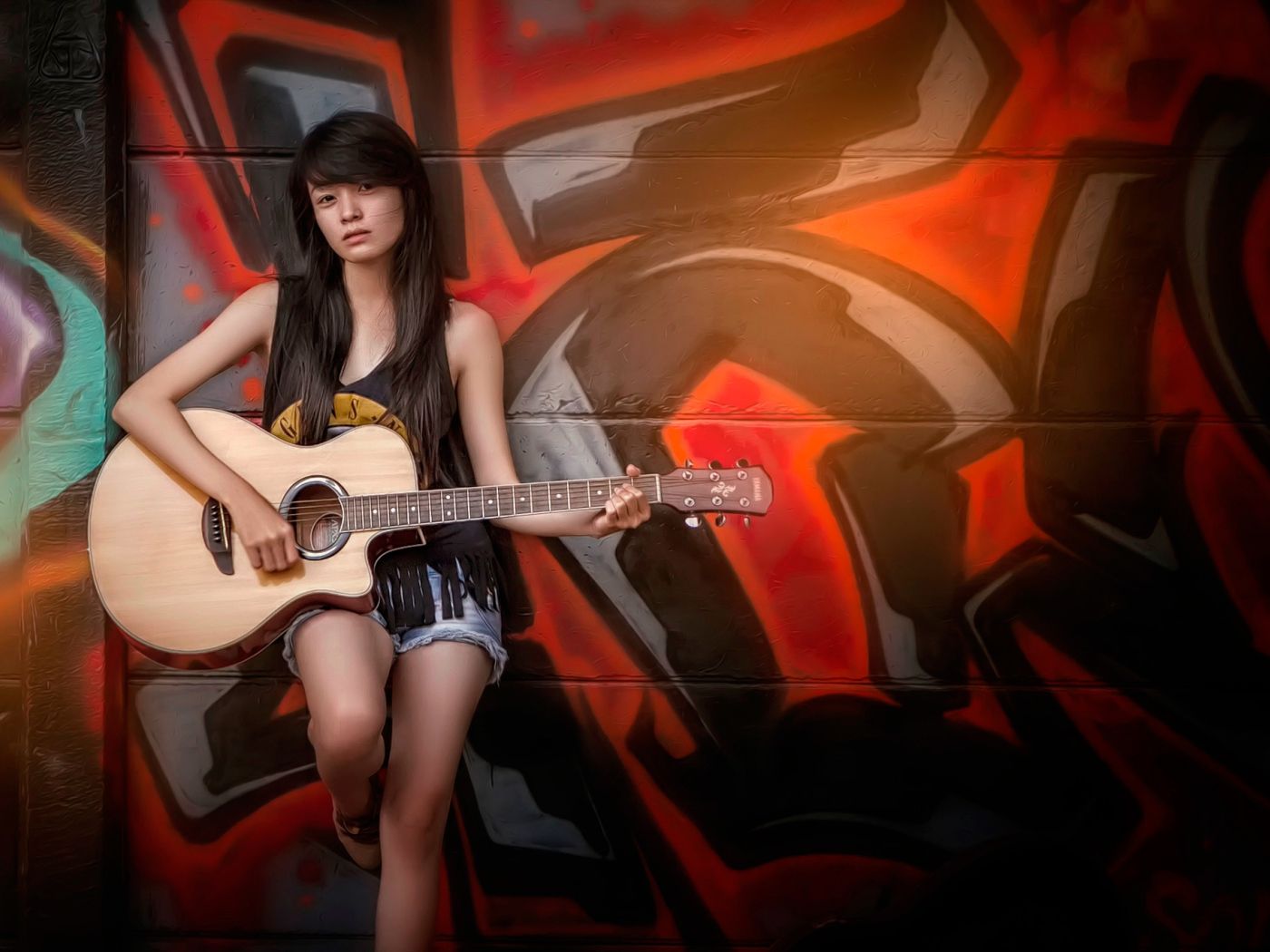 Японка с гитарой