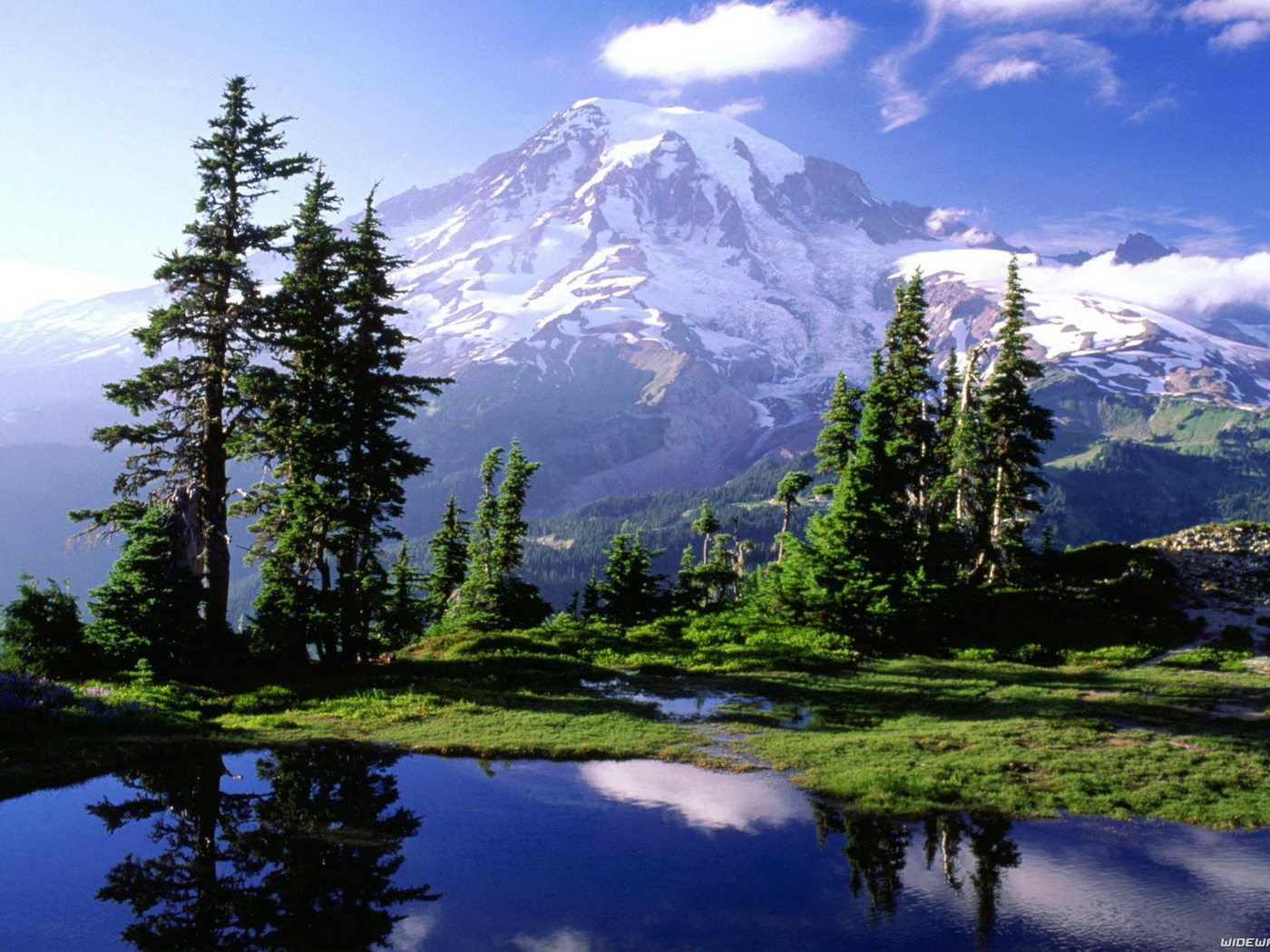 Снежная гора вдали