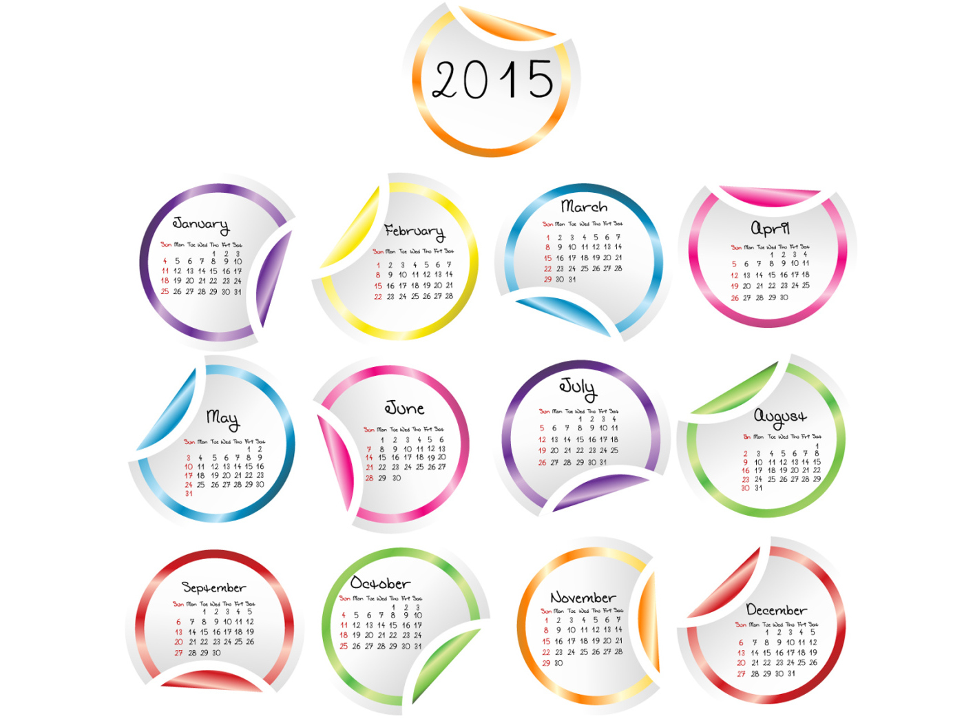 Календарь на Новый Год 2015