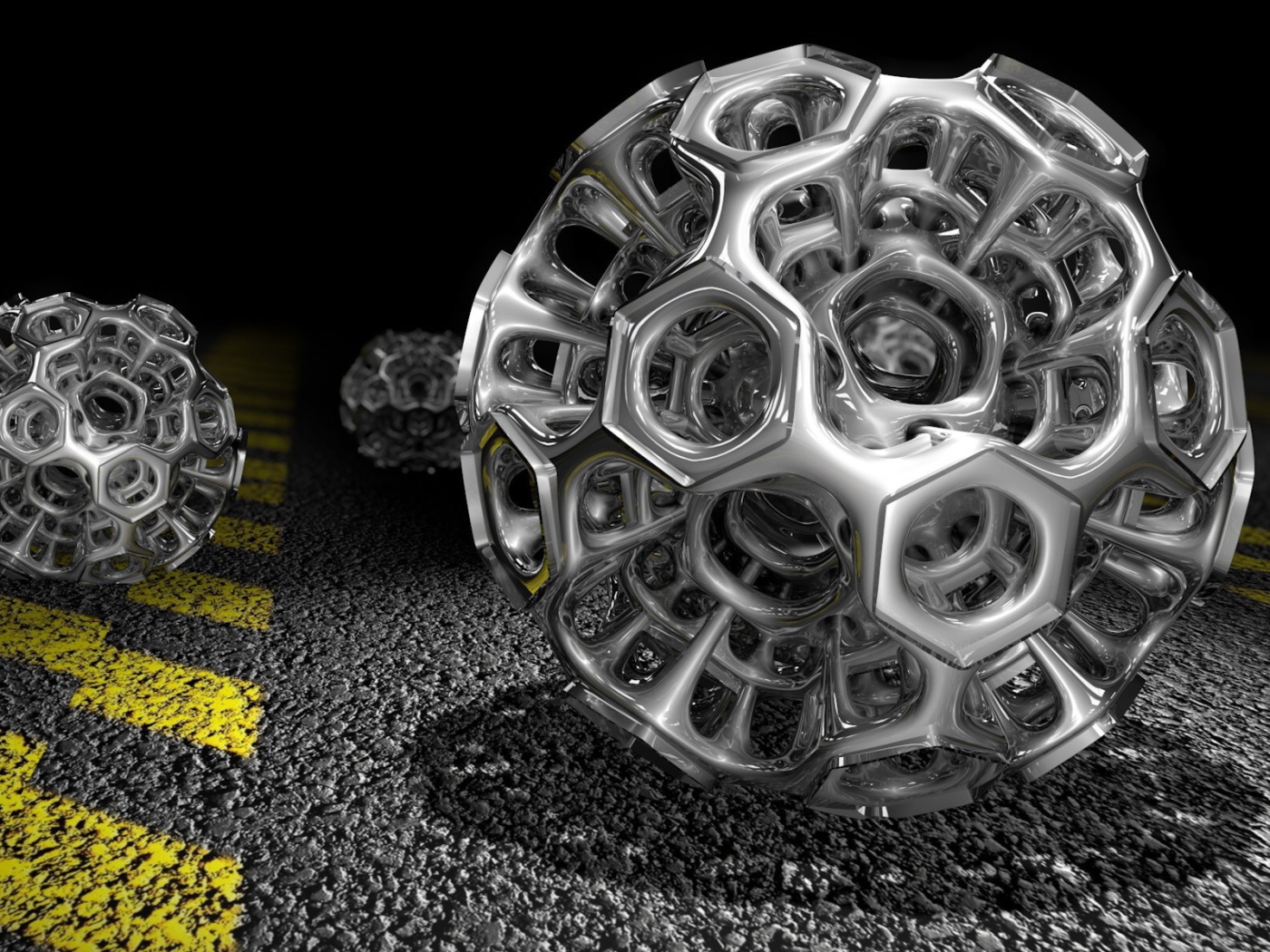 Шары на асфальте