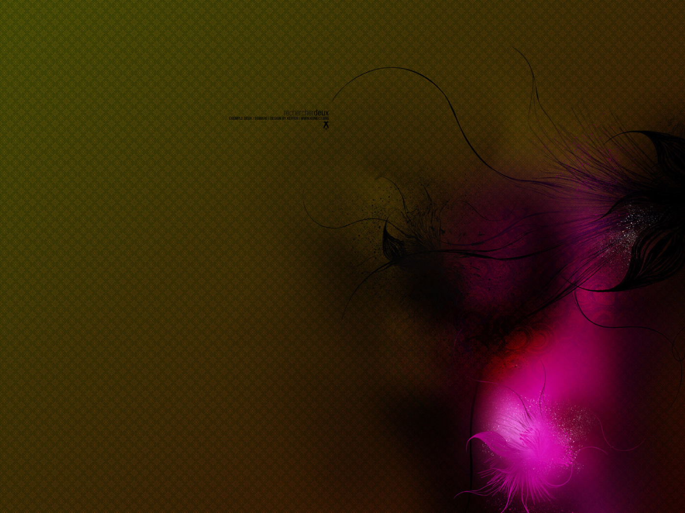 Черная и розовая пушинка