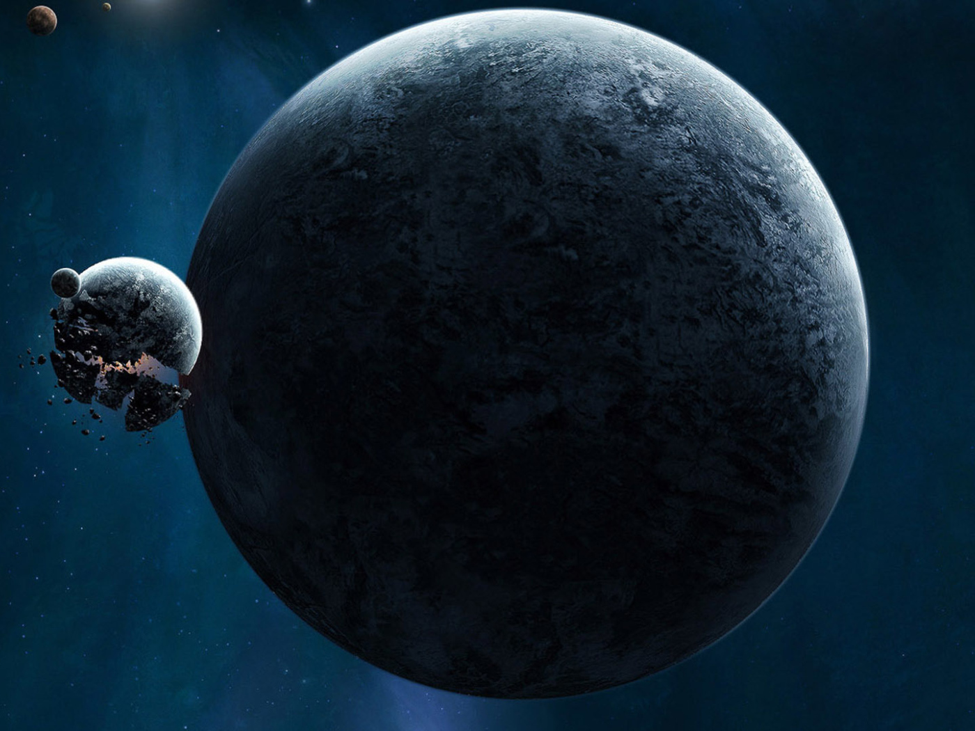 Взрыв спутника планеты