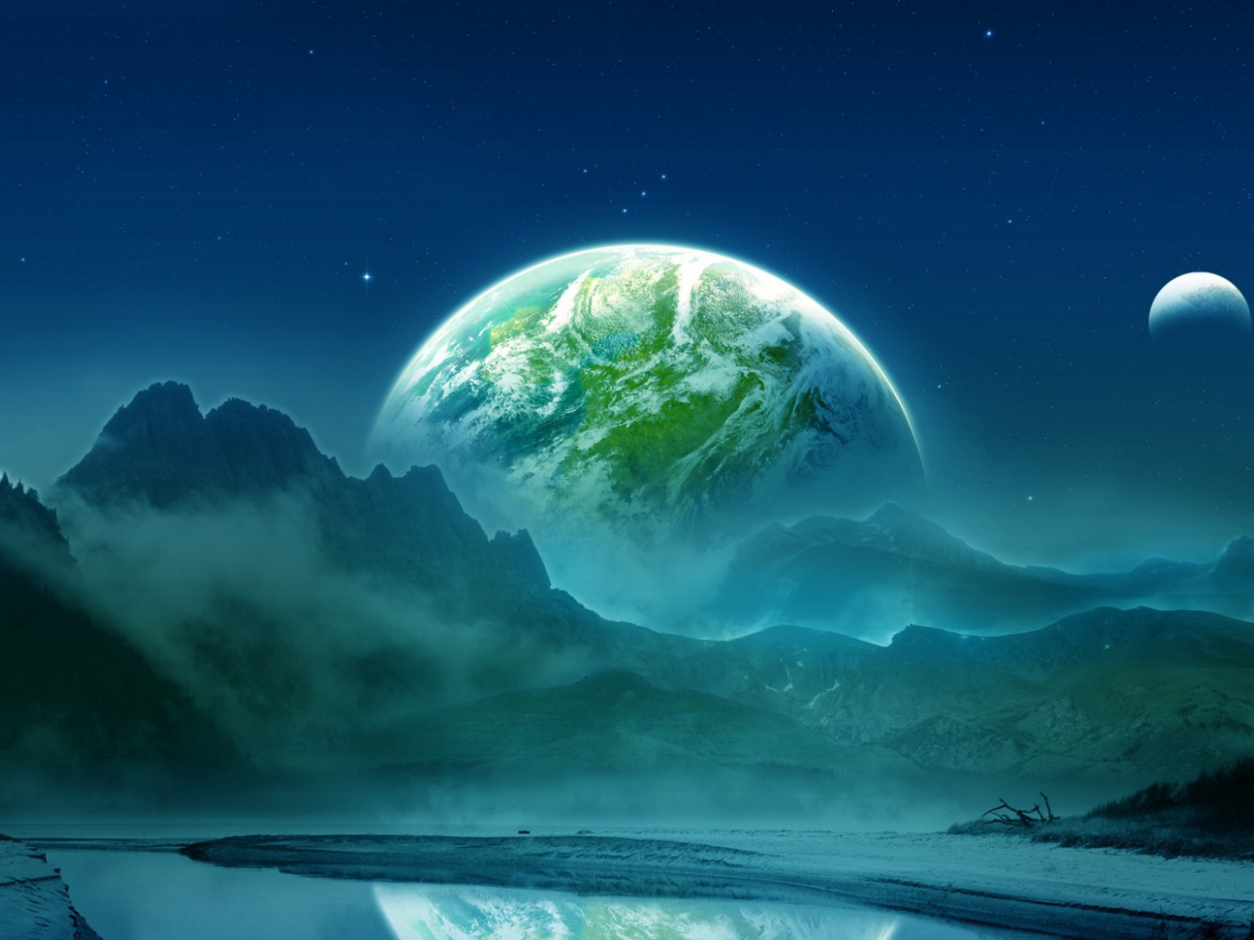 Aйсберги около планеты