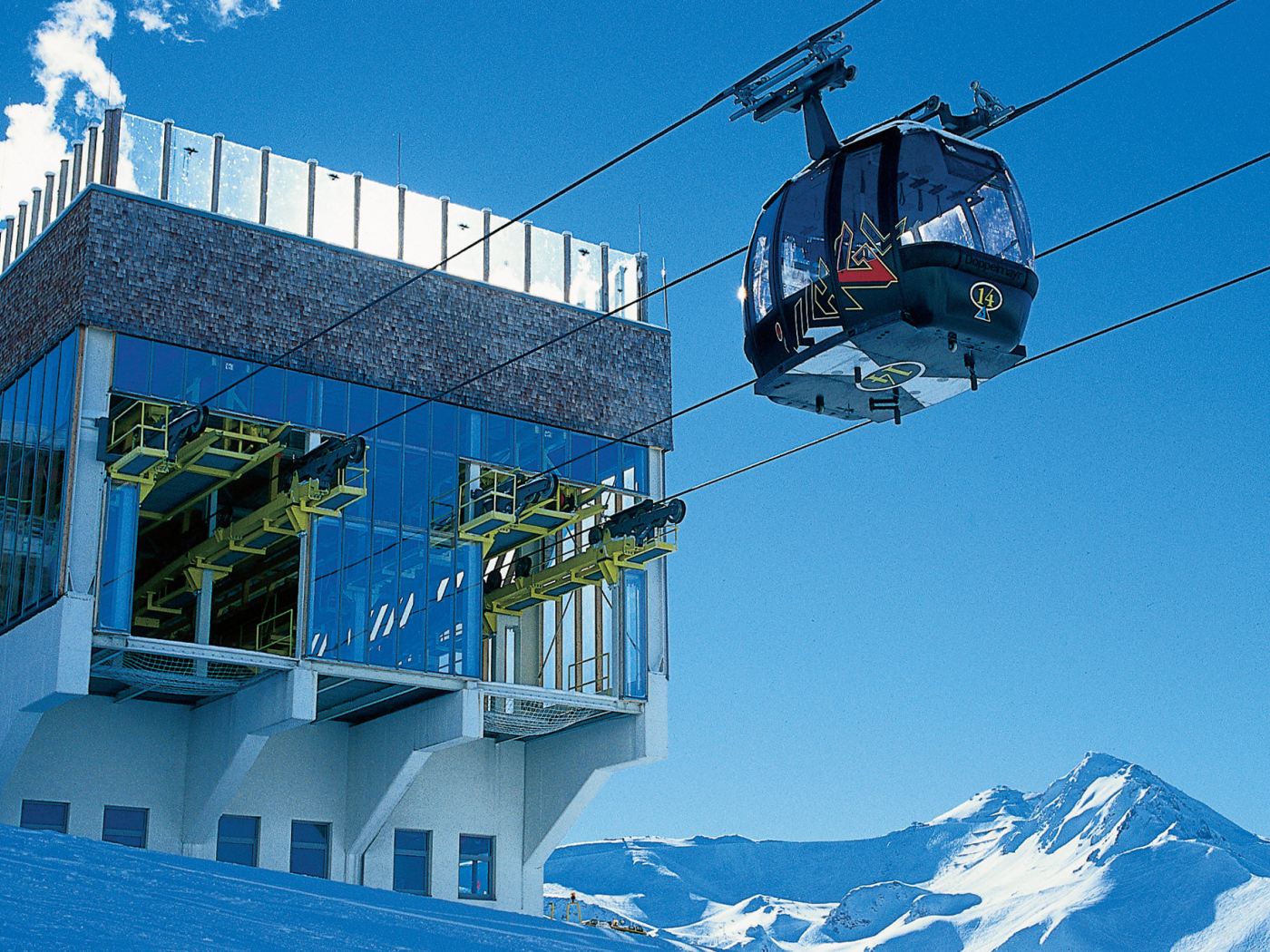 Здание подъемника на горнолыжном курорте Ишгль, Австрия