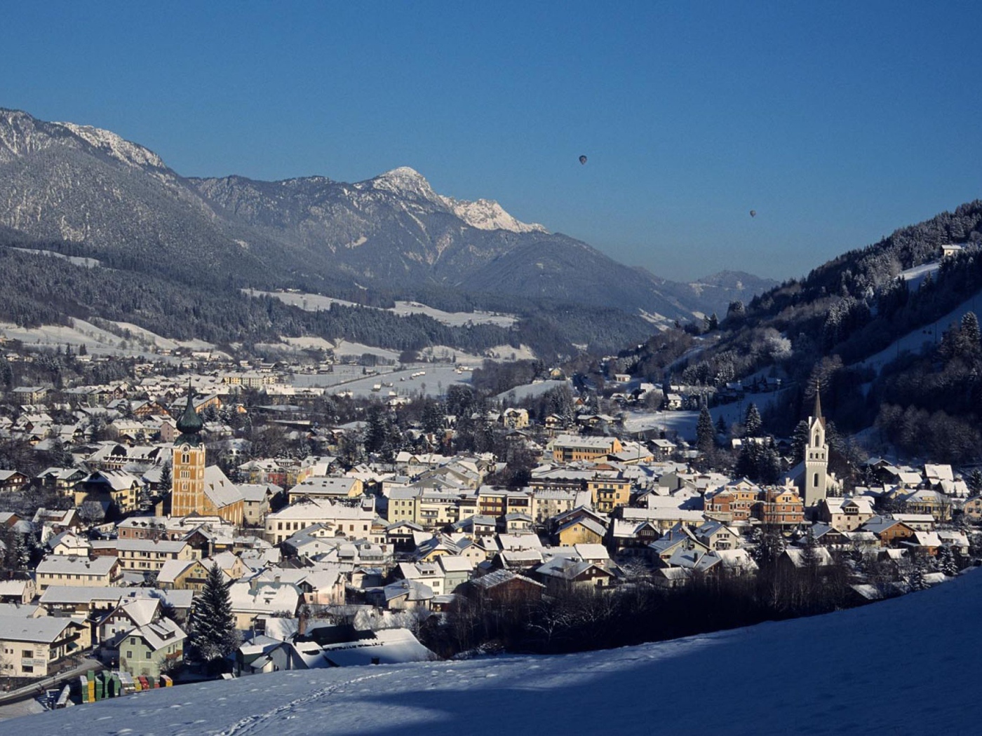 Город на горнолыжном курорте Шладминг, Австрия
