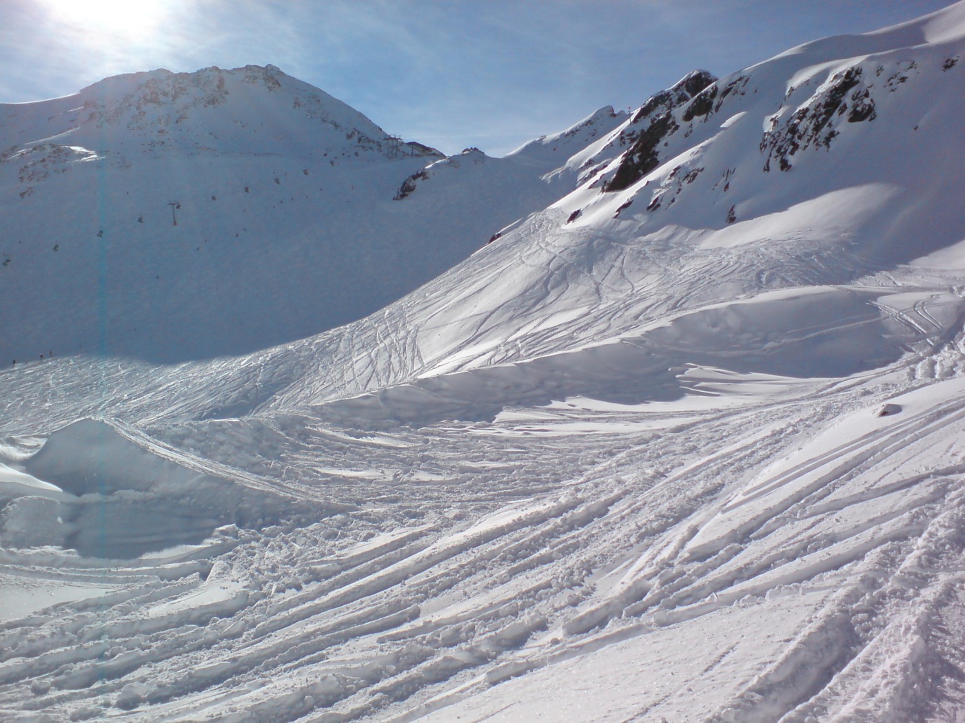 Горный склон на горнолыжном курорте Зёльден, Австрия