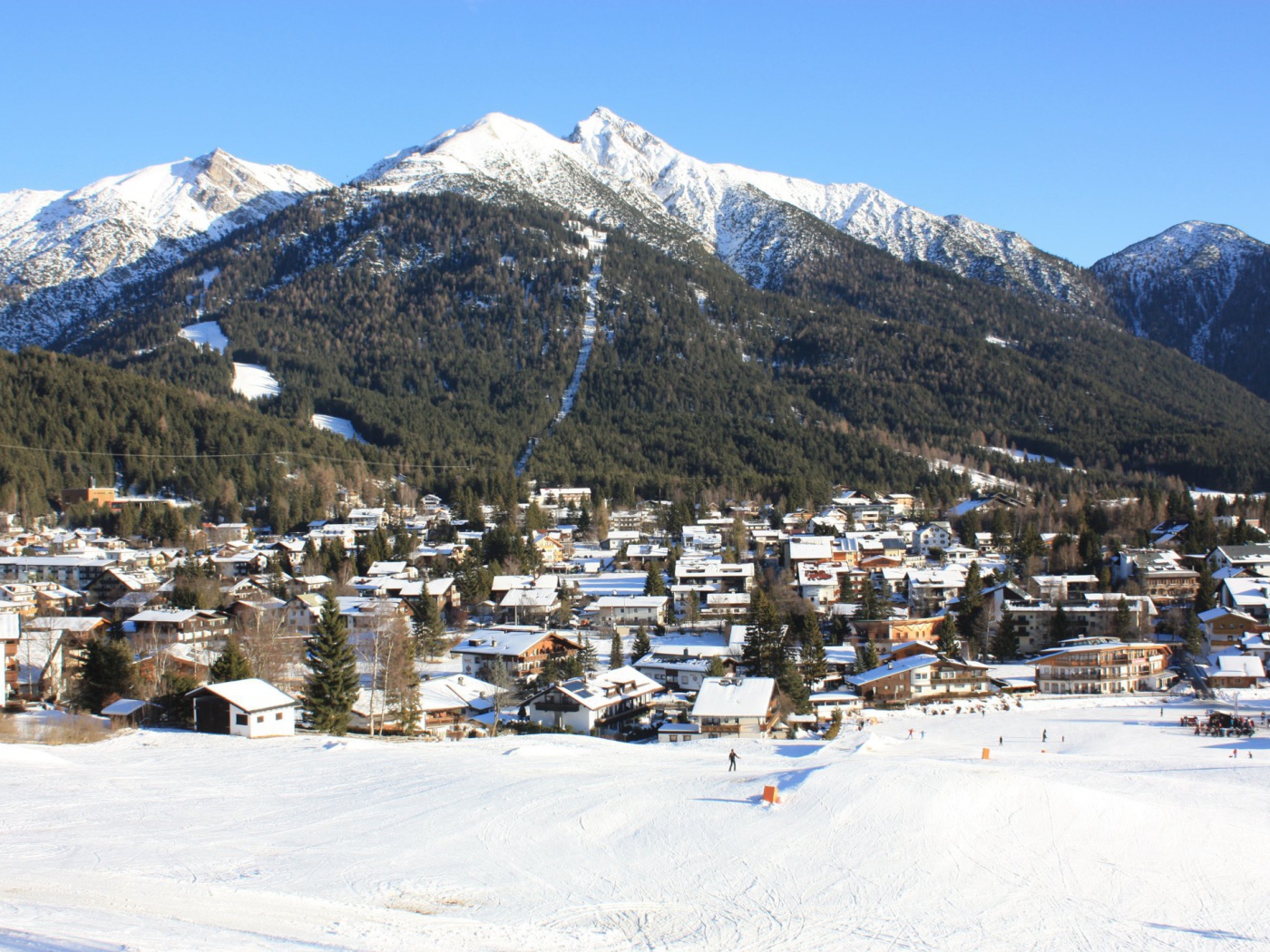 Панорама на курорте Зеефельд, Австрия