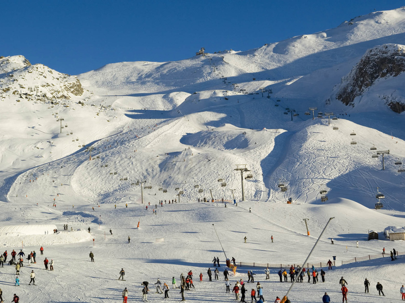 Лыжная трасса на горнолыжном курорте Ишгль, Австрия