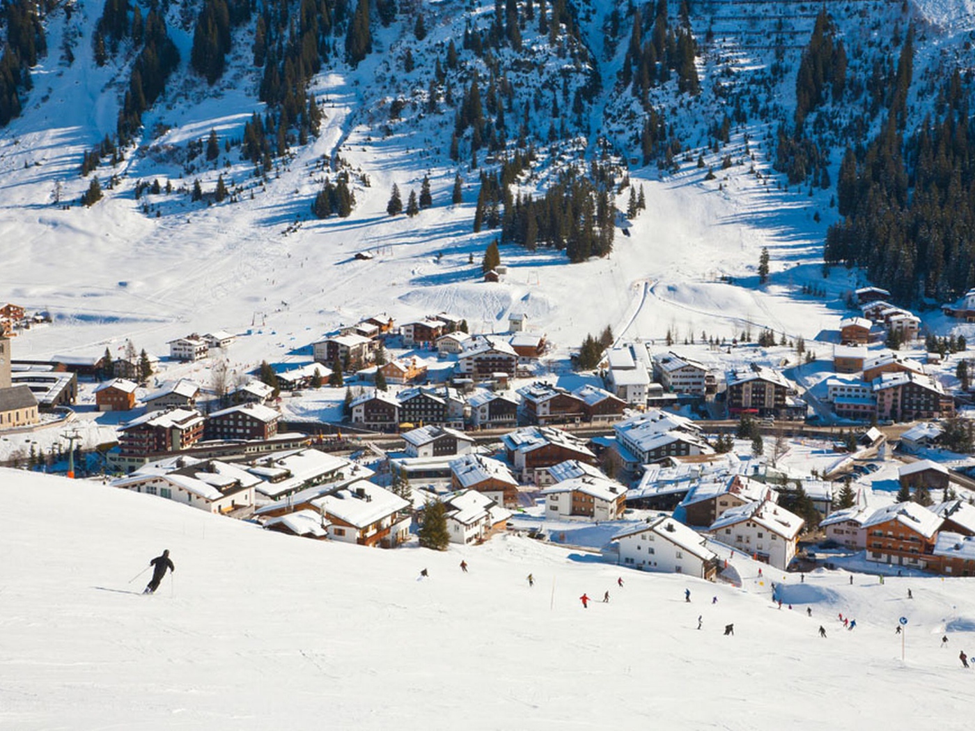 Лыжная трасса на горнолыжном курорте Лех, Австрия