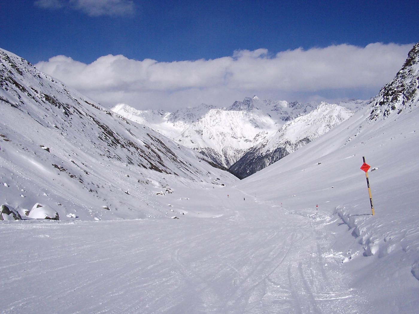 Лыжная трасса на горнолыжном курорте Зёльден, Австрия