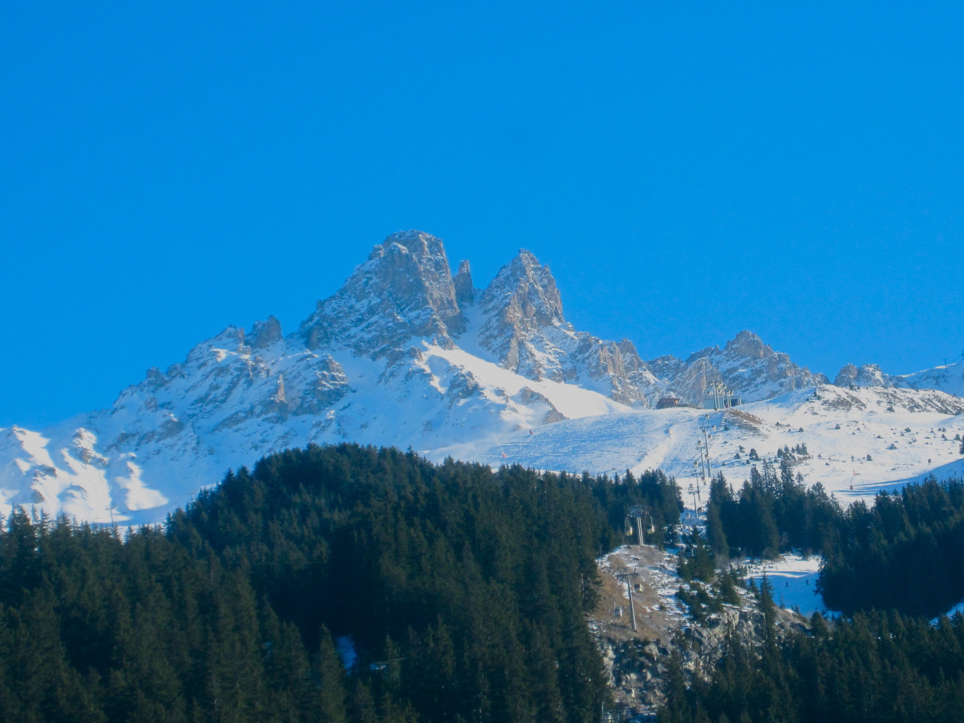 Mountains in the ski resort of Meribel, France