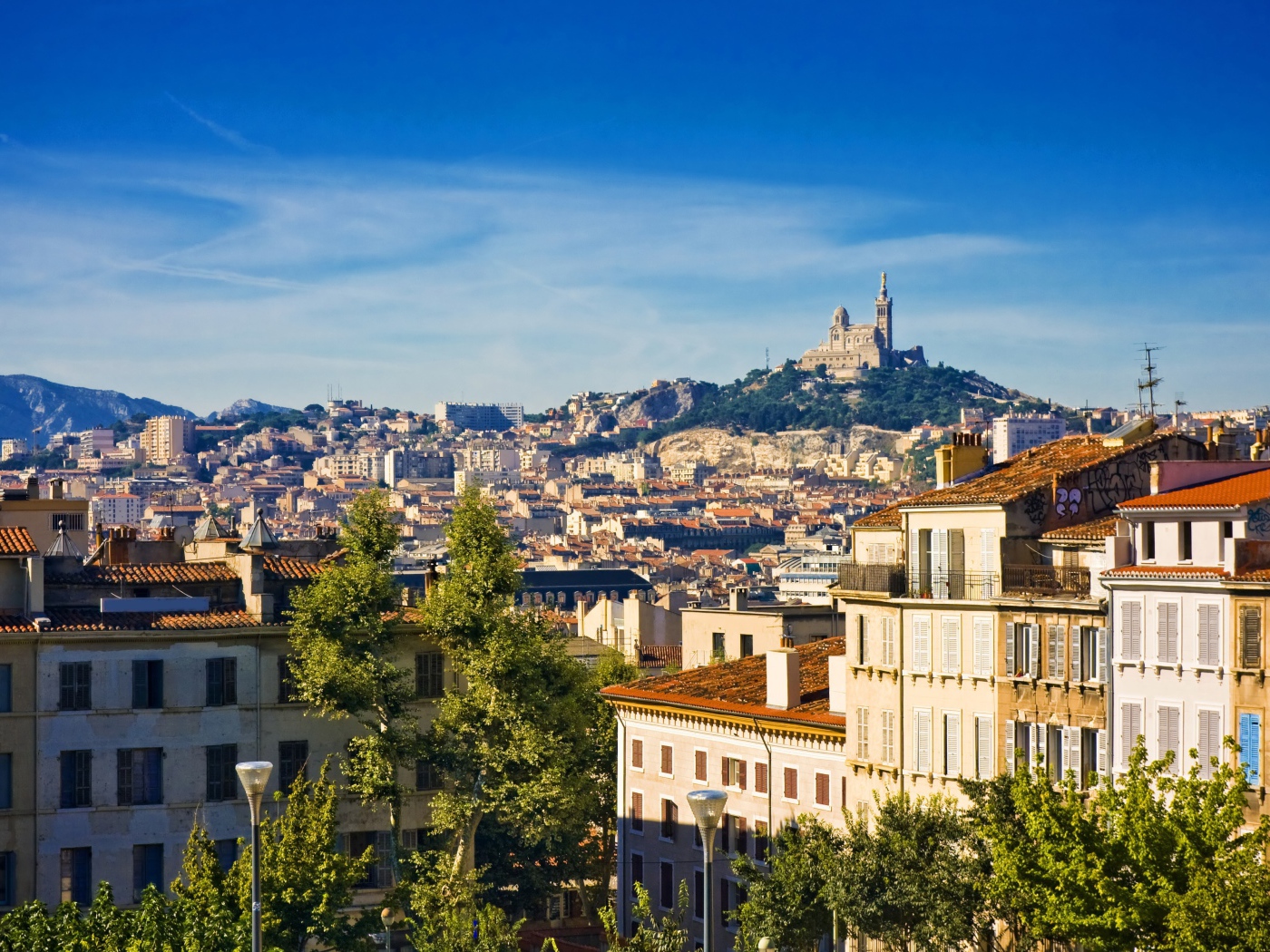 Панорама в городе Марсель, Франция