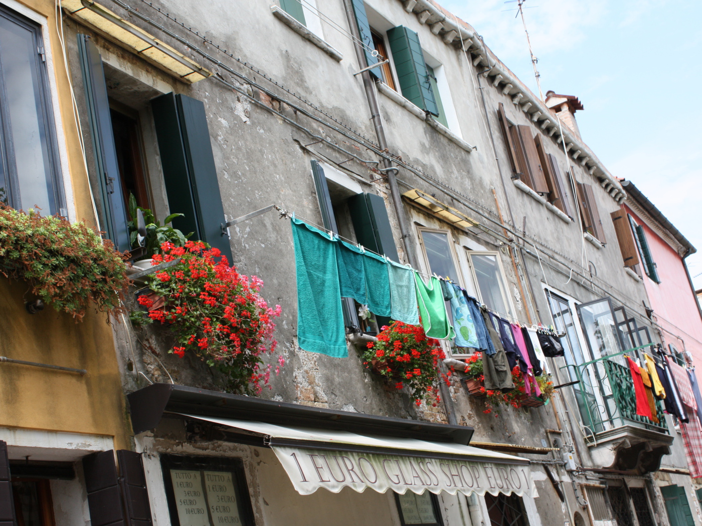 Старинные дома на острове Мурано, Италия