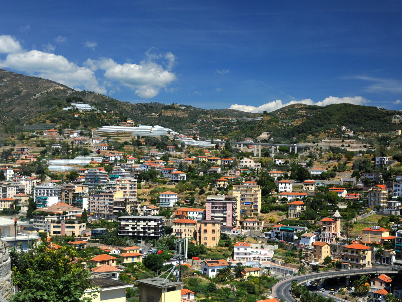 Панорама города в Сан Ремо, Италия