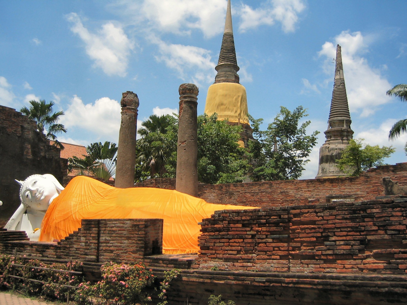 Reclining Buddha at the resort Ayuthaya, Thailand