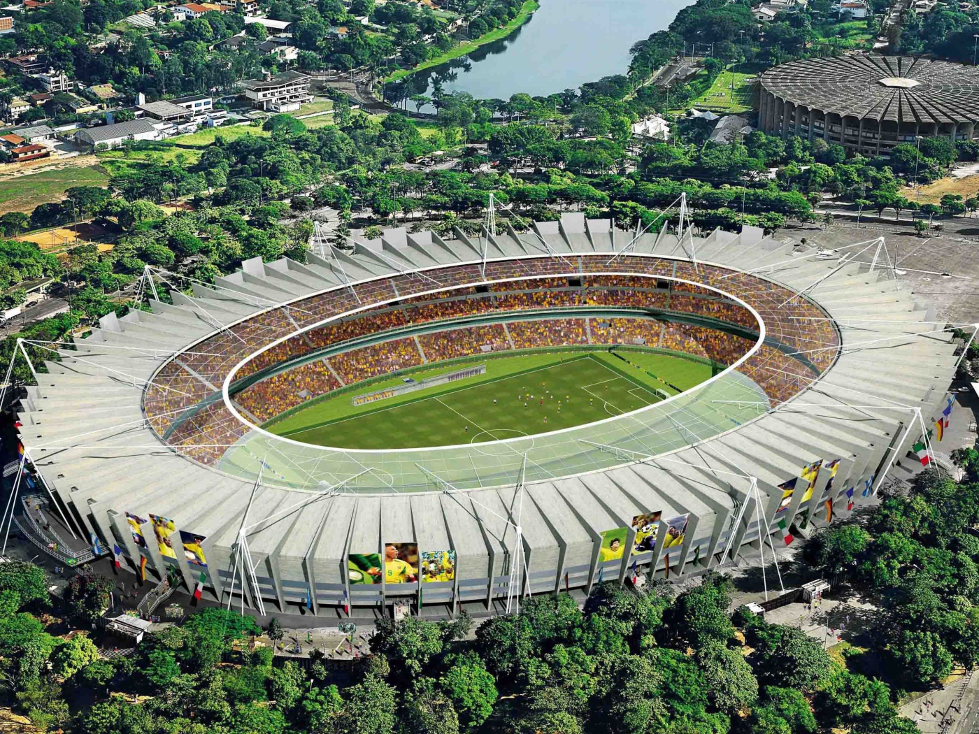 Красивый стадион на Чемпионате мира по футболу в Бразилии 2014