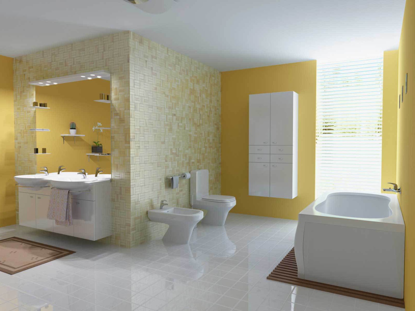 Кремовый цвет для ванной комнаты