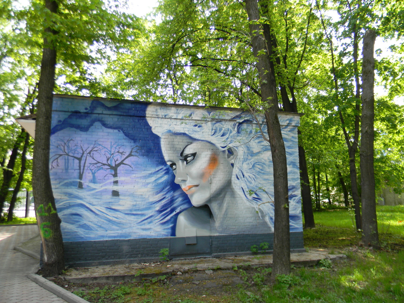 Граффити, красивая женщина