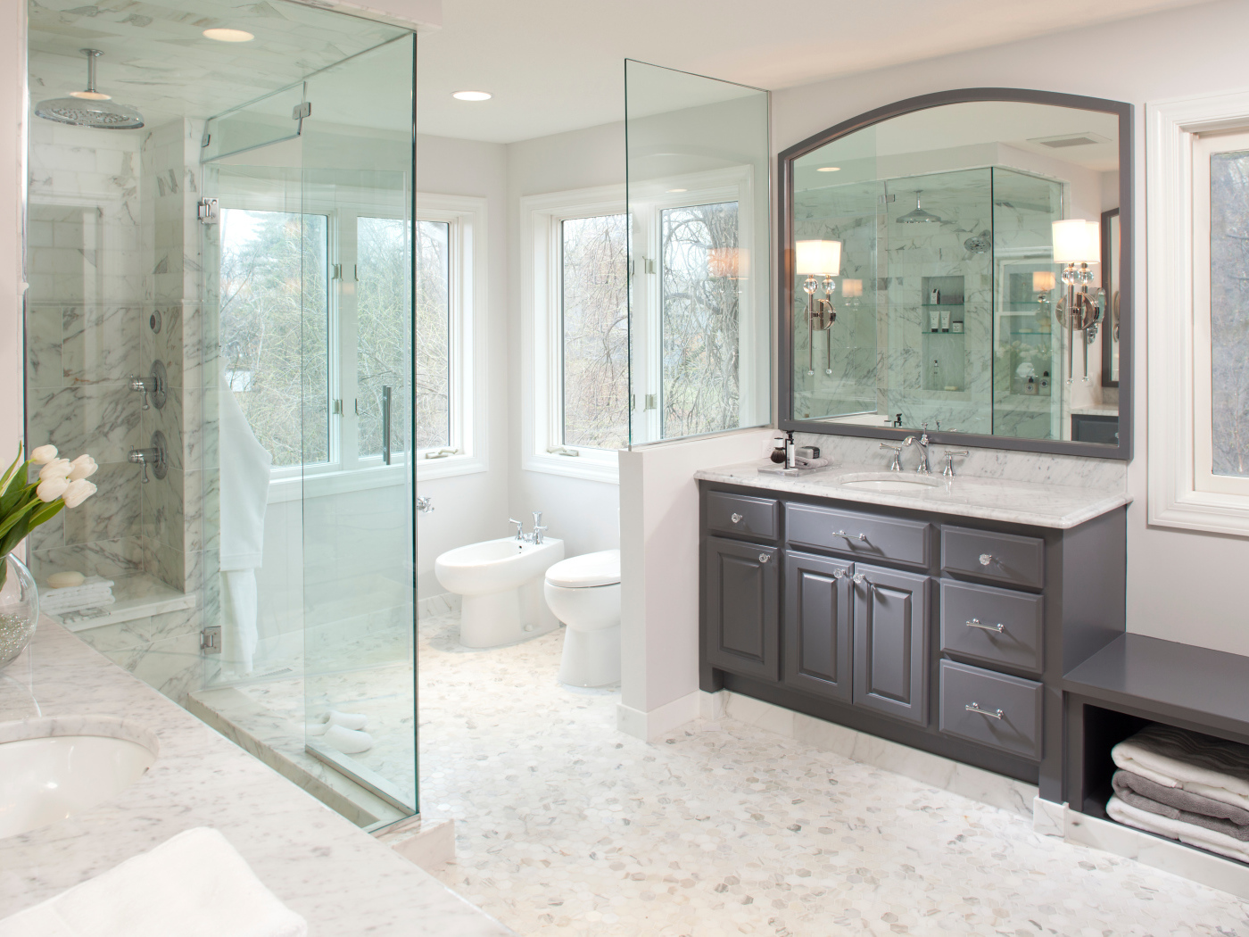 Приятный стиль оформления ванной