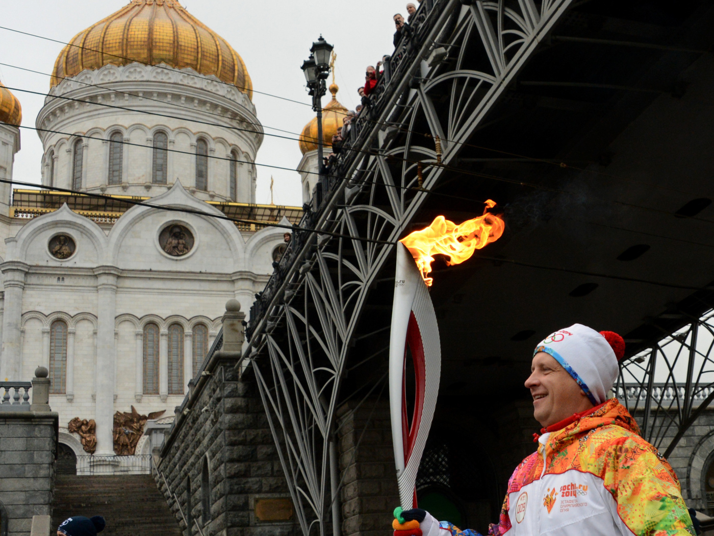 Олимпийскй огонь в Москве к Сочи 2014