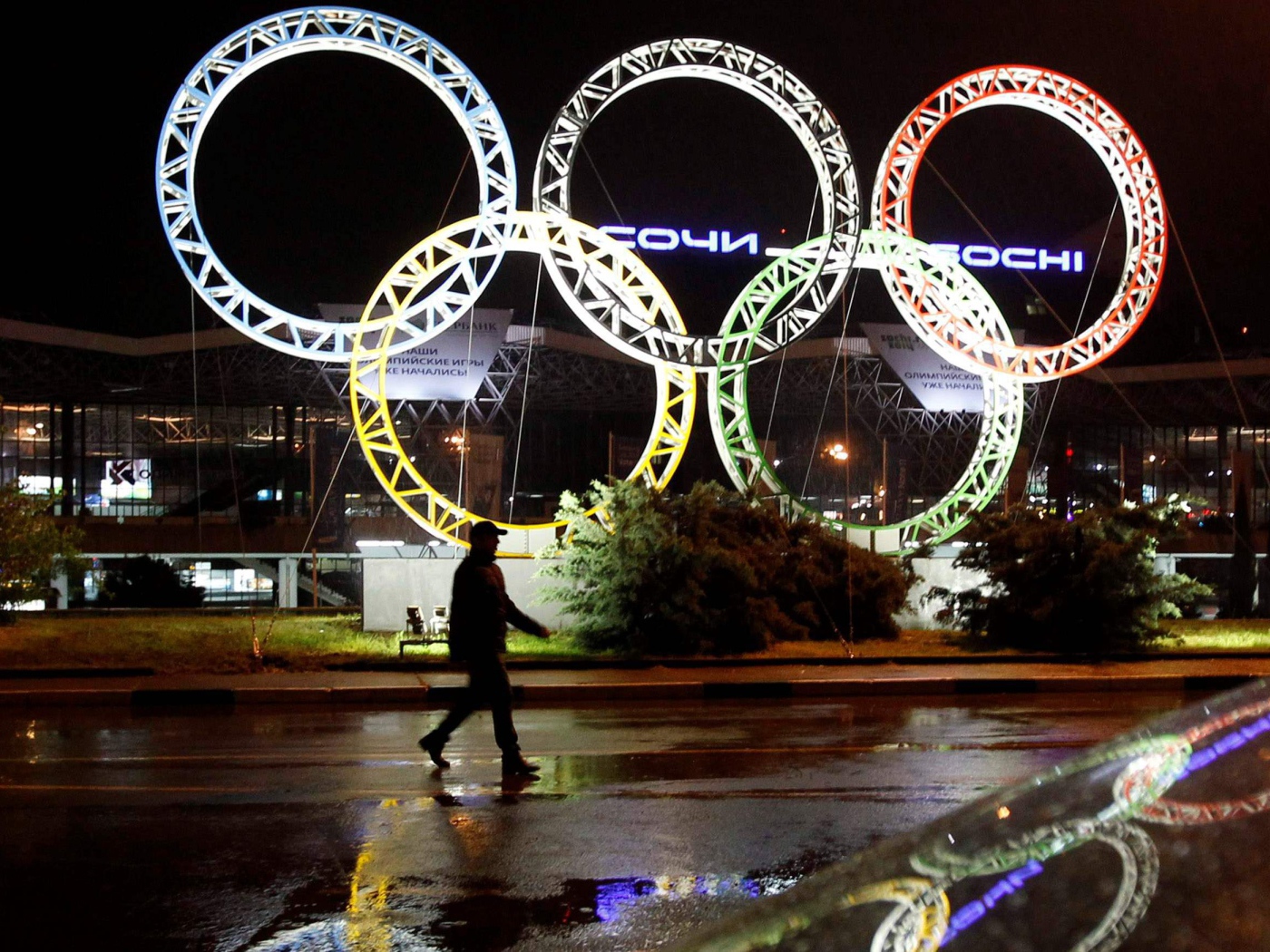 Olympic rings at the Sochi 2014