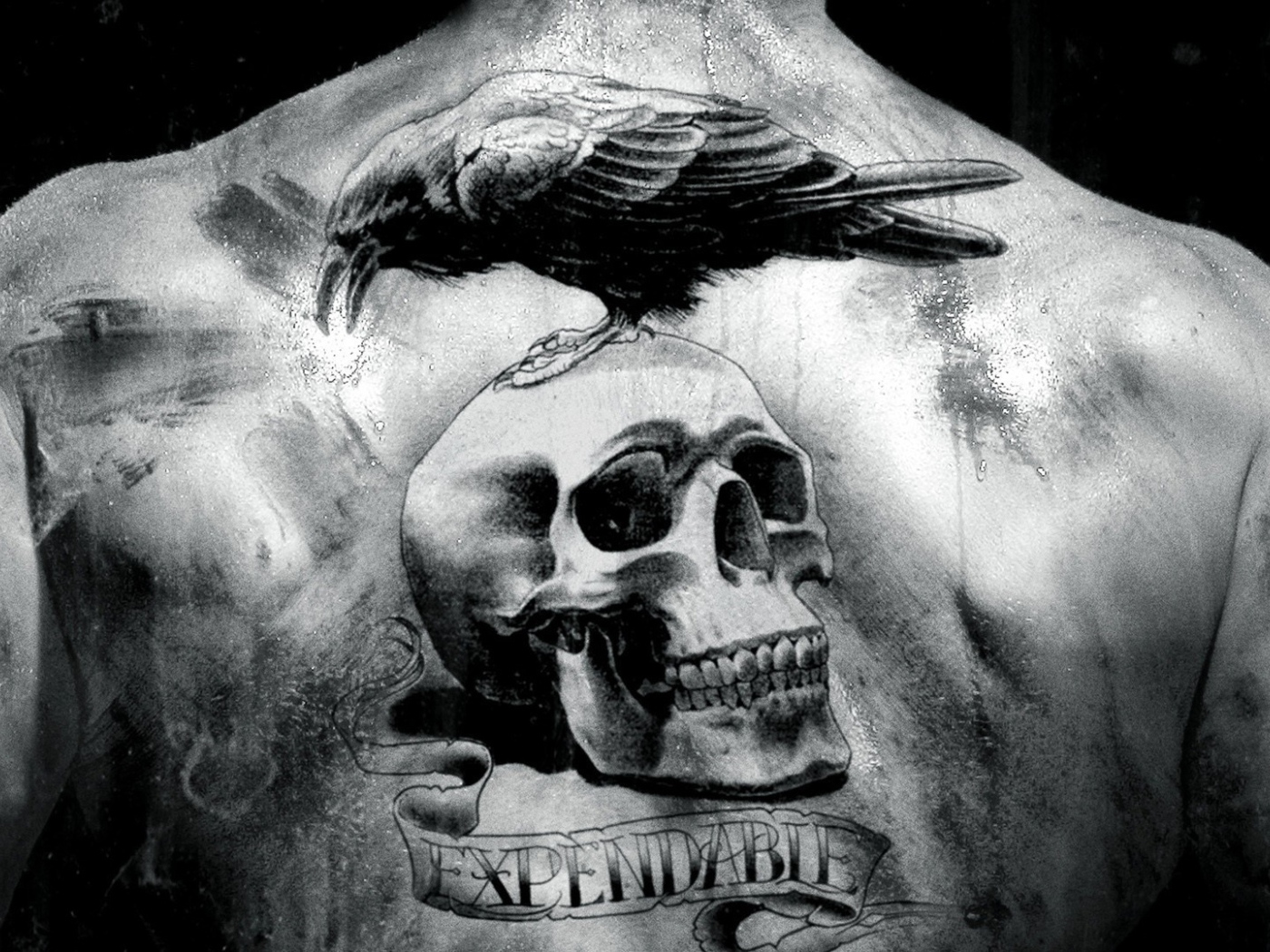 Тату череп на спине