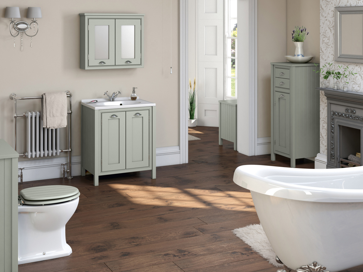 Традиционное оформление ванной комнаты