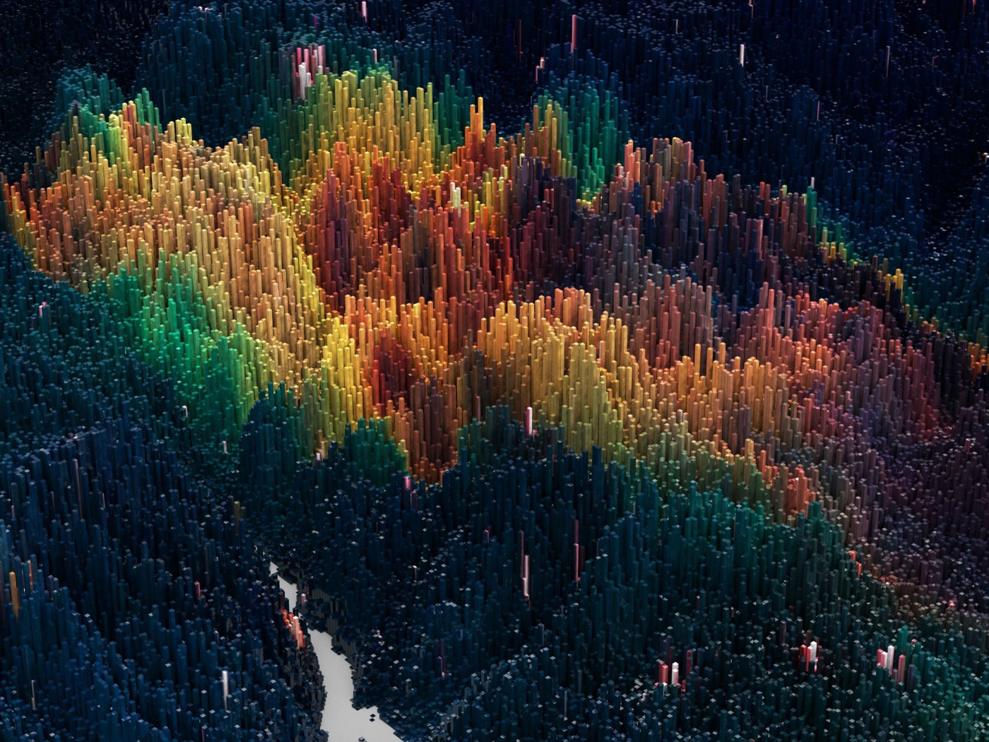 Пейзаж из абстрактных столбов