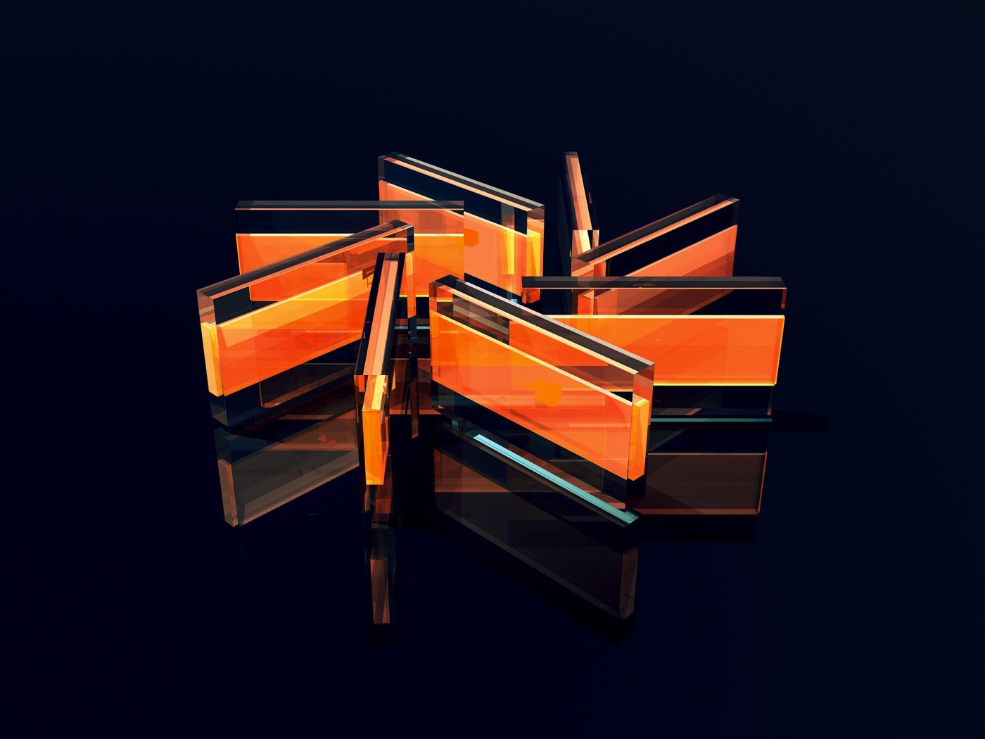 Блоки из оранжевого стекла