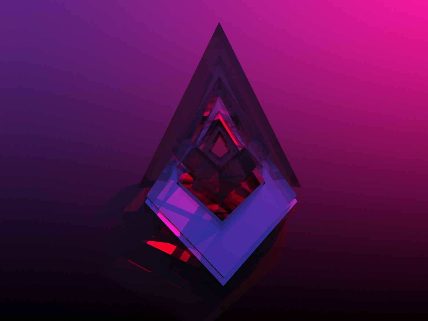 Кристалл на фиолетовом и розовом фоне