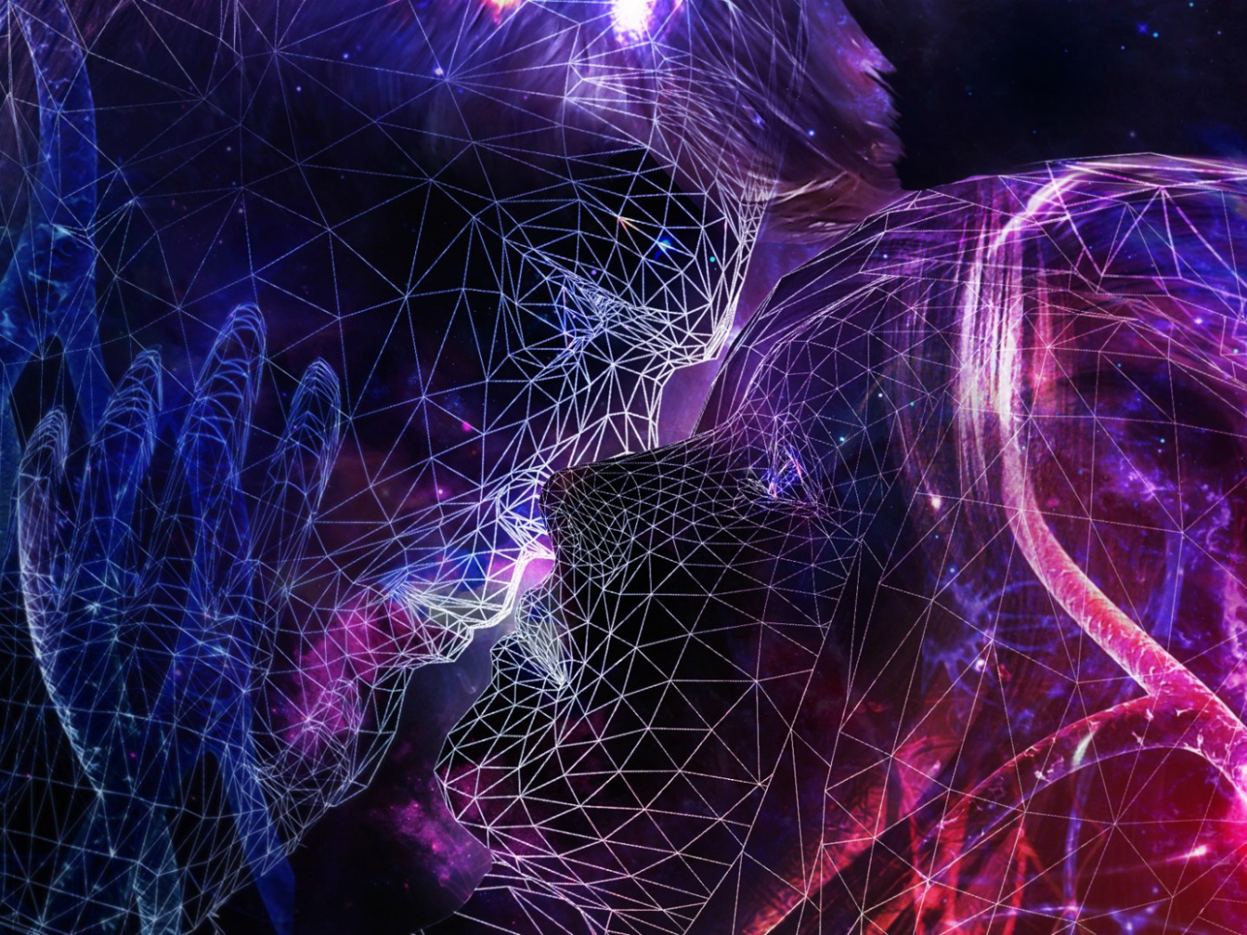 Целующиеся люди в 3Д