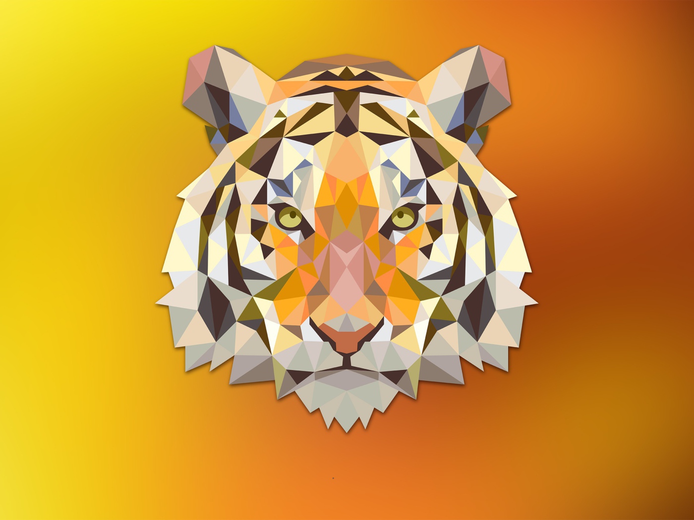 Голова оранжевого тигра, 3-Д графика