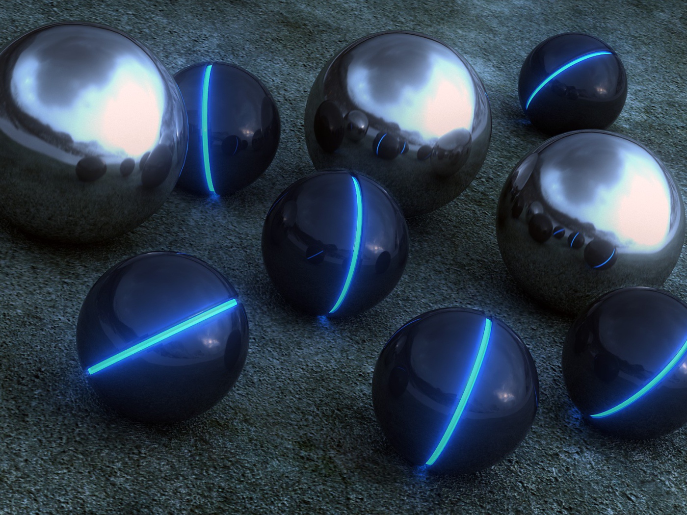 Сферы отражаются друг в друге