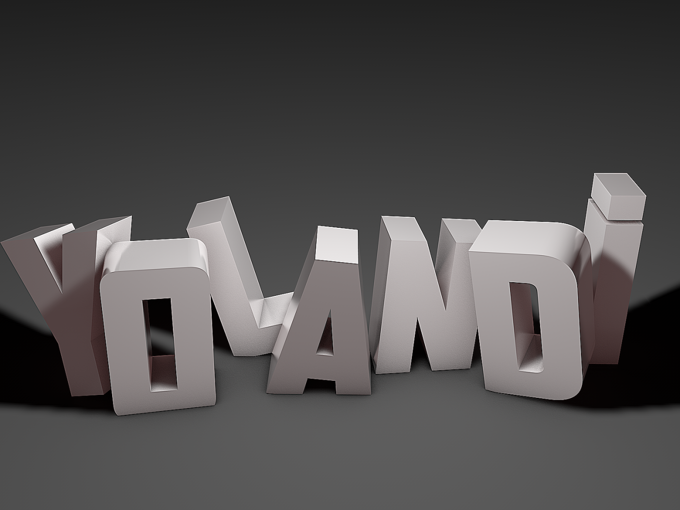 Белые буквы на сером фоне, 3Д модель