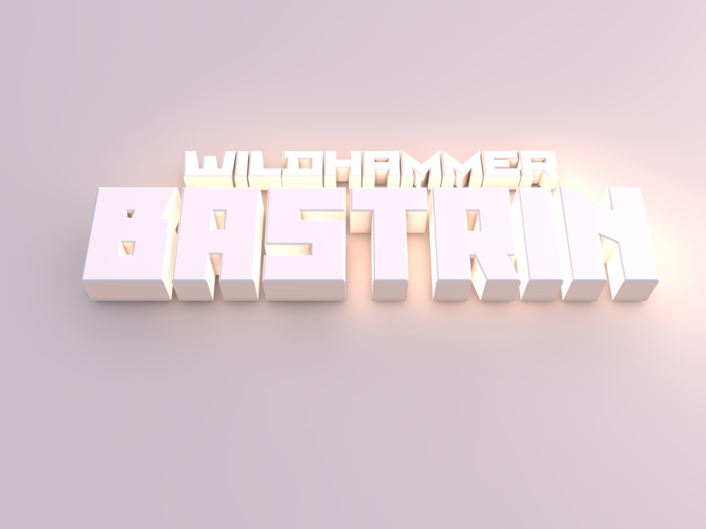 Белые буквы на розовом фоне, 3Д модель