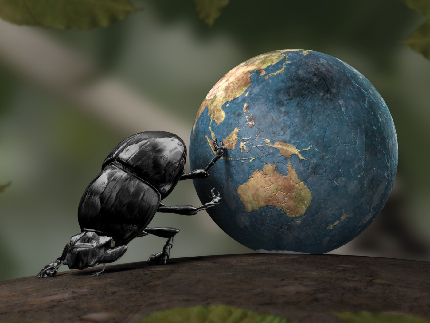 Жук скатал земной шар