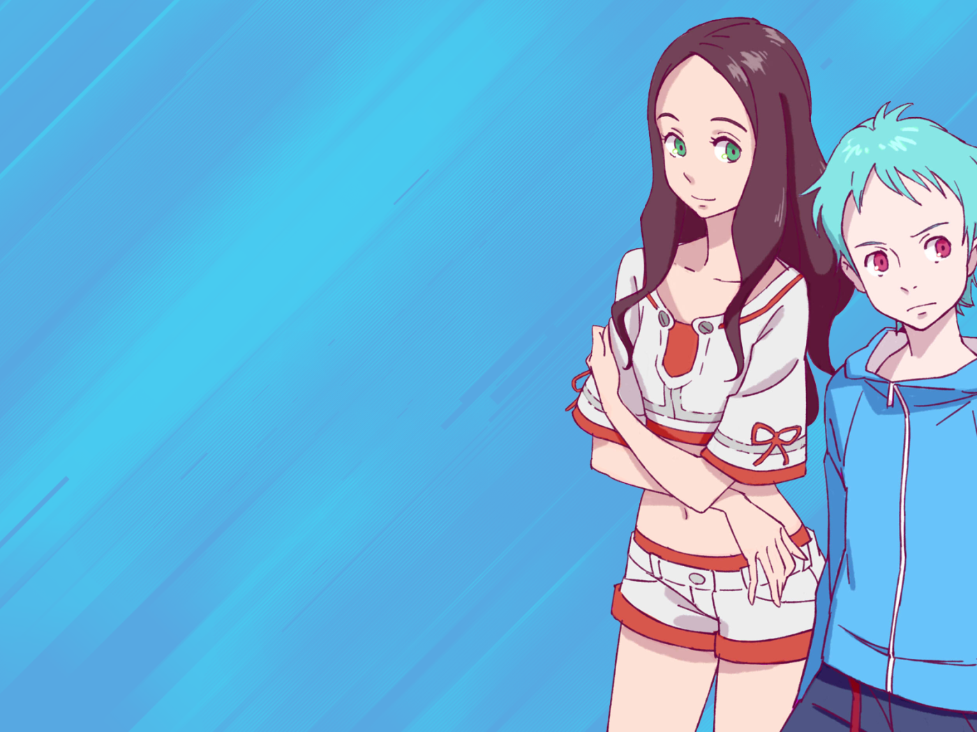 Парень и девушка из аниме Eureka Seven Ao