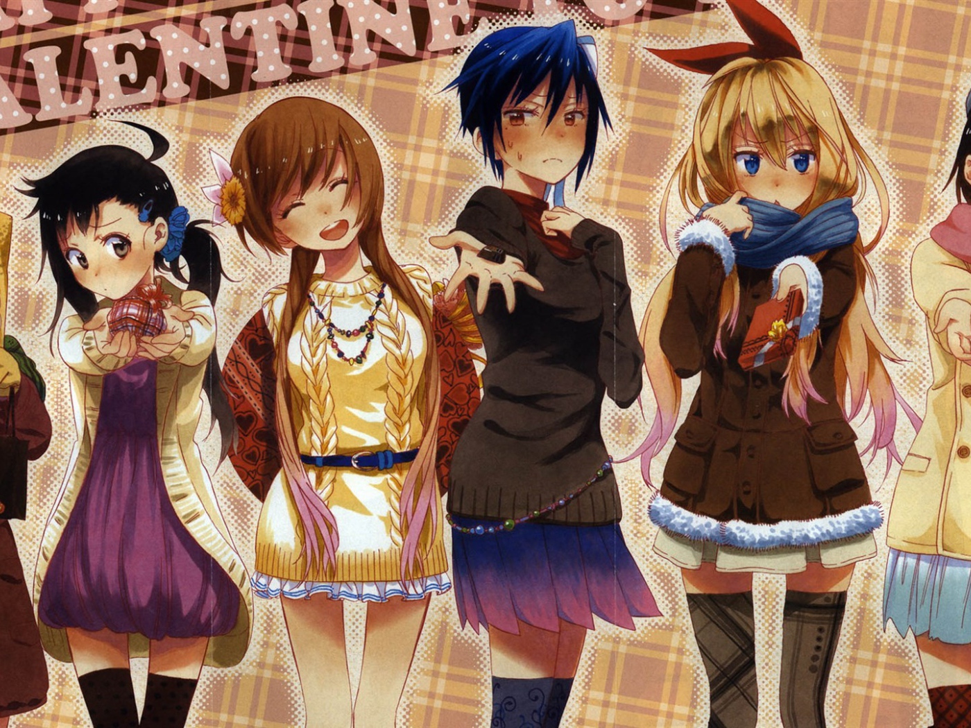 Персонажи аниме Притворная любовь дарят подарки