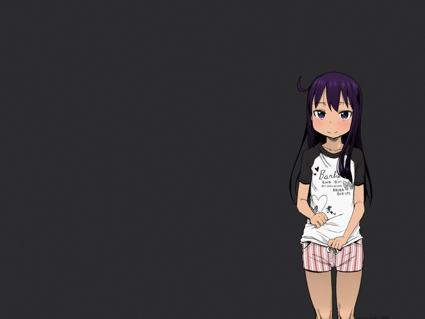 Девушка аниме Arekusa Mahone на черном фоне