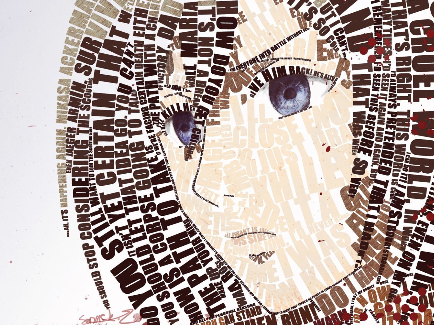 Лицо аниме девушки из букв