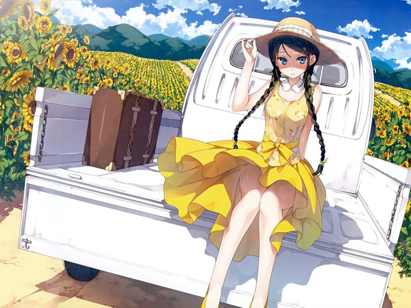 Девушка аниме на ферме