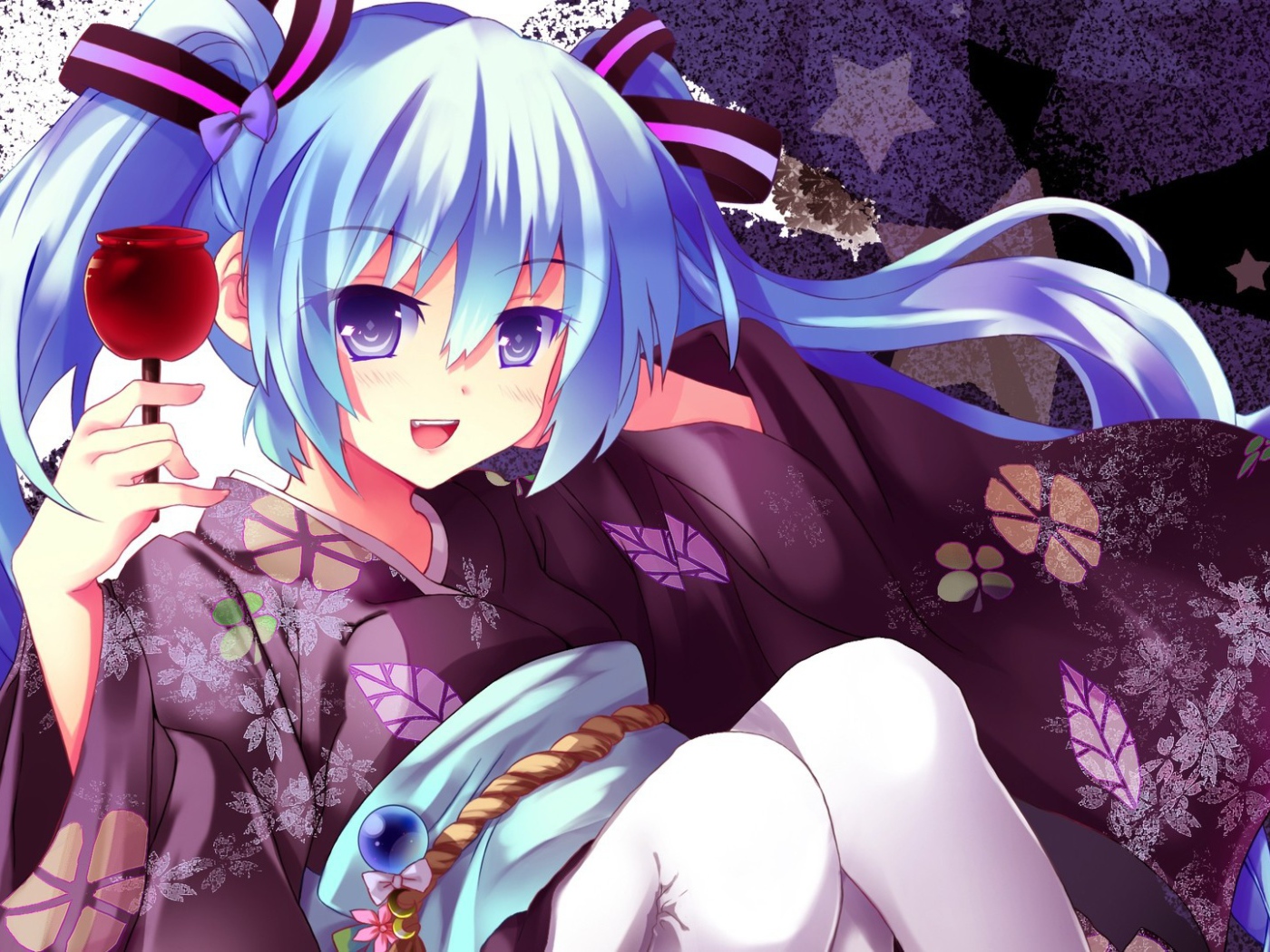 Аниме девушка с бокалом в руке